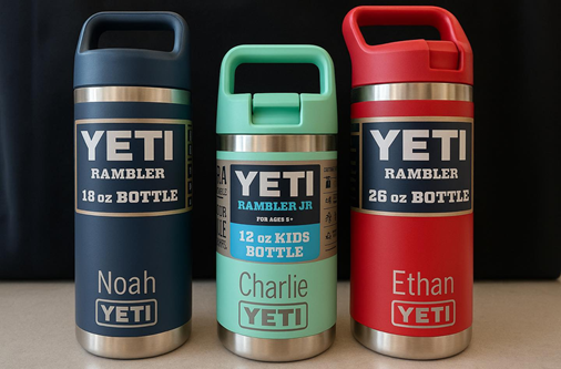 Yeti Bottle Custom Engraving-At Munno Para Shoe Repairs, we offer expert engraving & embossing services to personalize gifts, leather goods, and accessories with precision and style.